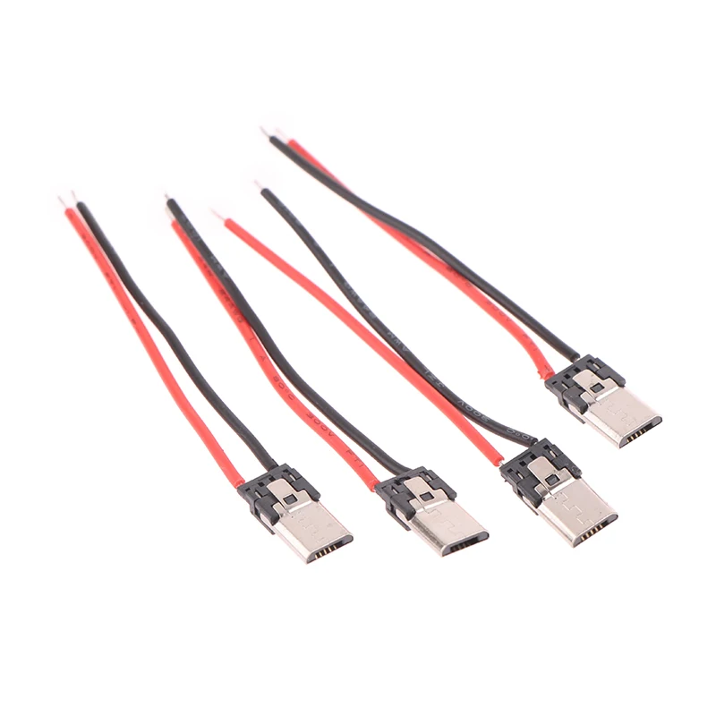 10Pcs 2P Micro USB Male With Cable 2Pin Welding Wire Male Connector Straight For Mobile Phone Charging Port Charging Socket phone charger plug phone charging adapter
