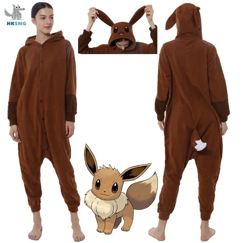 Kigurumi Pajamas Onesies Cosplay Pajamas Onesies Purple and Brown Umbreon Eevee Animal Adult Kigurumi Onesies Disfraz Pajamas Cute Costumes Unisex Party Jumpsuit Sleepwear