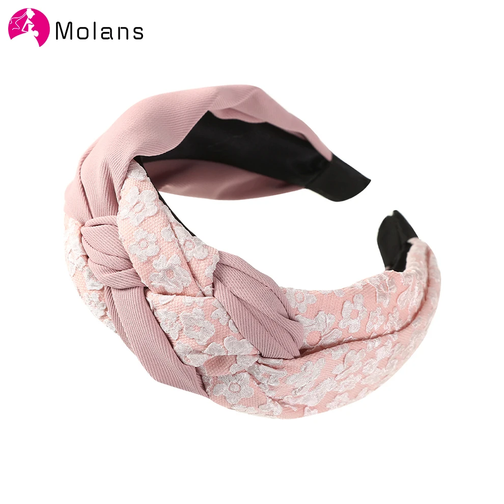 

Molans New Fashion Casual Headband For Women Knotted Hair Bands Center Knot Hair Hoop Bezel Headwear Turban Hair Accessories