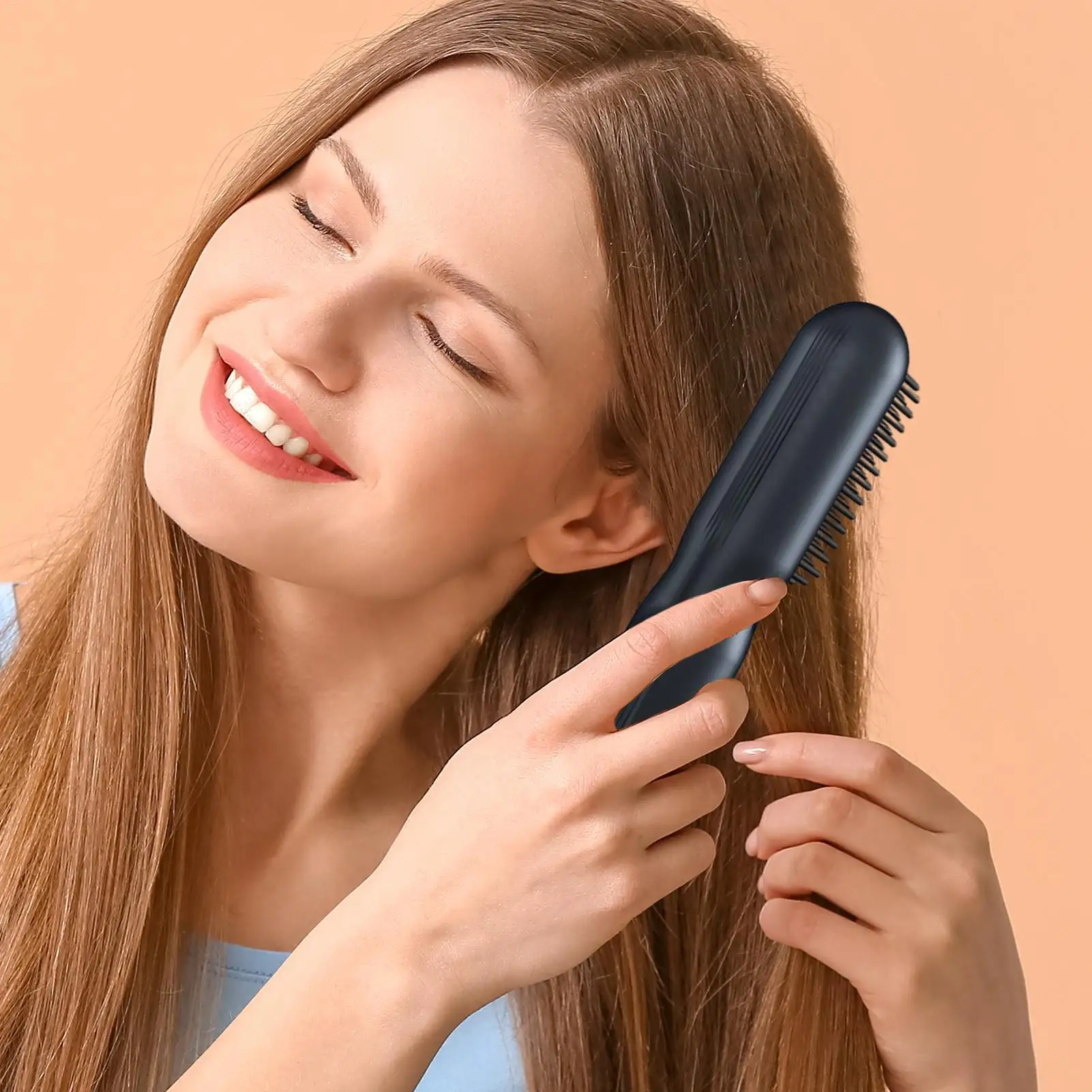 Straightening Brush Rechargeable with 3 Temps Negative Ion Hot Brush Hair Straightener for Women Volumizing Frizz Control Home