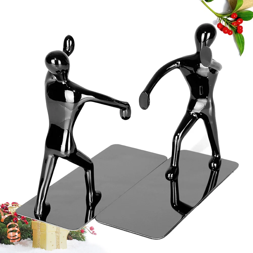 of Creative Cartoon Human Bookends Book Stand Holder Bookshelf Desktop Organizer Shelf Office Accessories Stationery