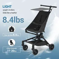 Poussette de voyage légère pour bébé, compacte et adaptée aux avions, conception pliante à une main, parfaite pour les tout-petits 3