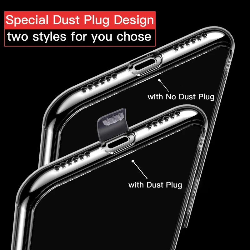 case for iphone 13 pro max Dust Plug Shockproof Case for IPhone 6 7 8 Plus X XR XS 11 12 13 Pro Max SE Fundas Slim Soft Thin TPU Phone Cover IPhone11 Coque iphone 13 pro max cover