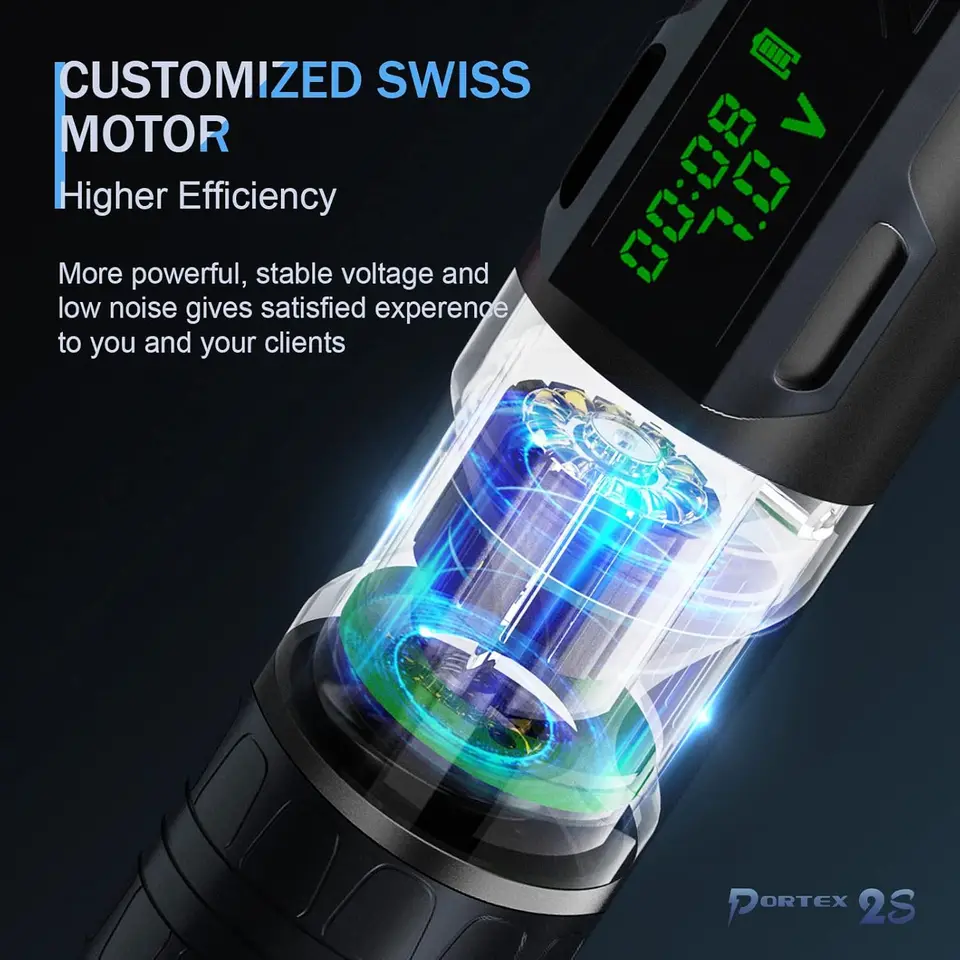 タトゥーマシン ゲスポータブルワイヤレスタトゥーマシン,2s,1800mAh,ポータブル