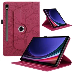 Premium 360 Rotating PU Leather Folio Stand Case - S10FE Plus 13.1 inch (Red)