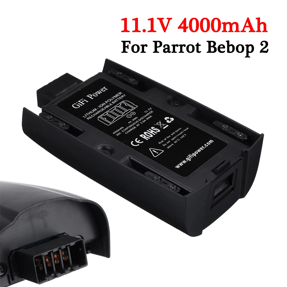 

Upgrade Lipo Rechargeable Battery For Parrot Bebop 2 Drone Battery 4000mAh 11.1V Lipo Battery For RC Drones Quadcopter Parts