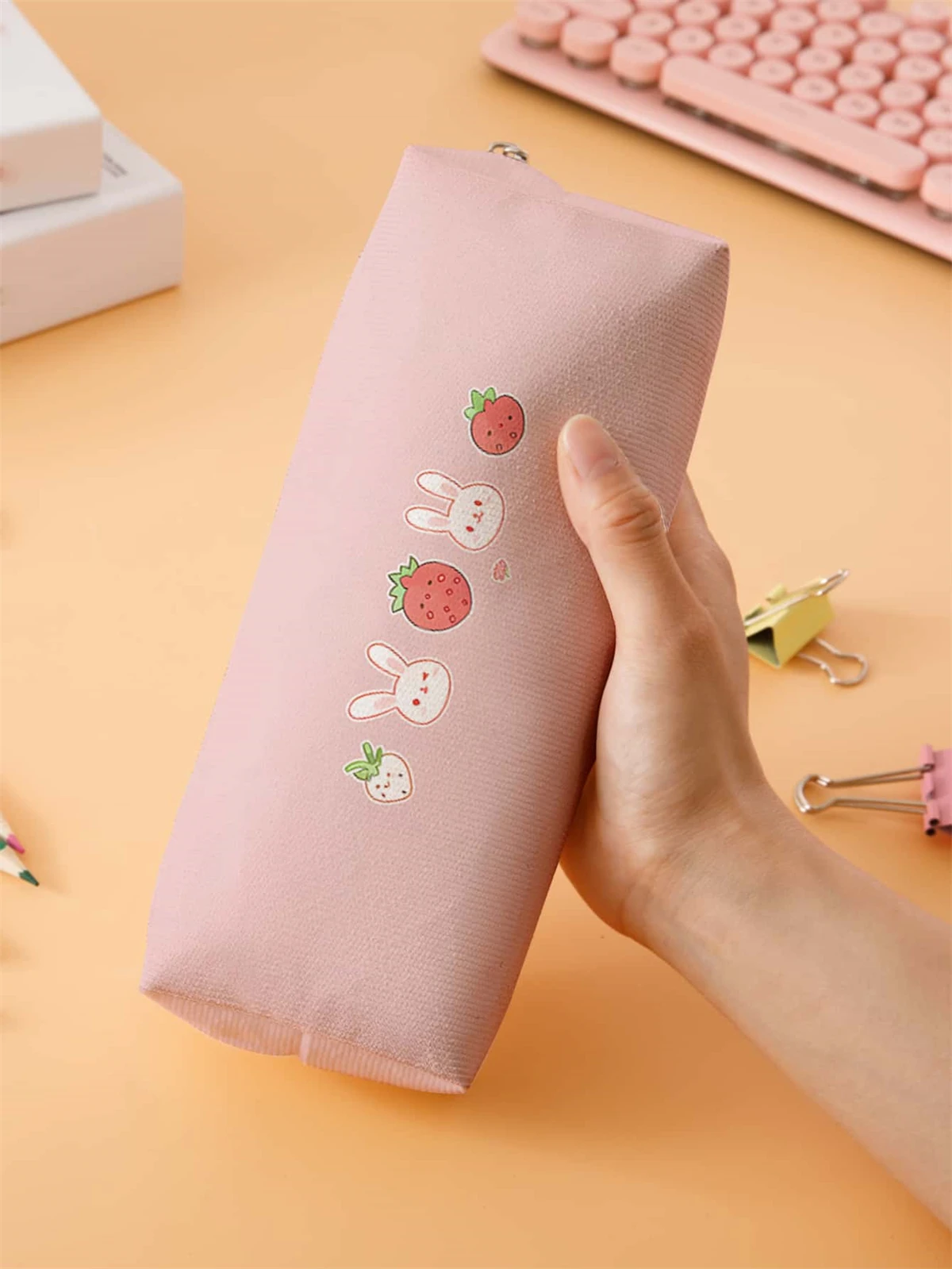 Small pencil case, large capacity pencil case, multifunctional stationery storage bag, student school organization supplies