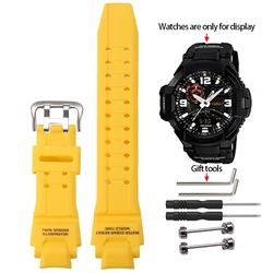 Waterproof Resin Strap with Metal Loop for Men's Sports Watch - Includes Installation Tools (Yellow - S)