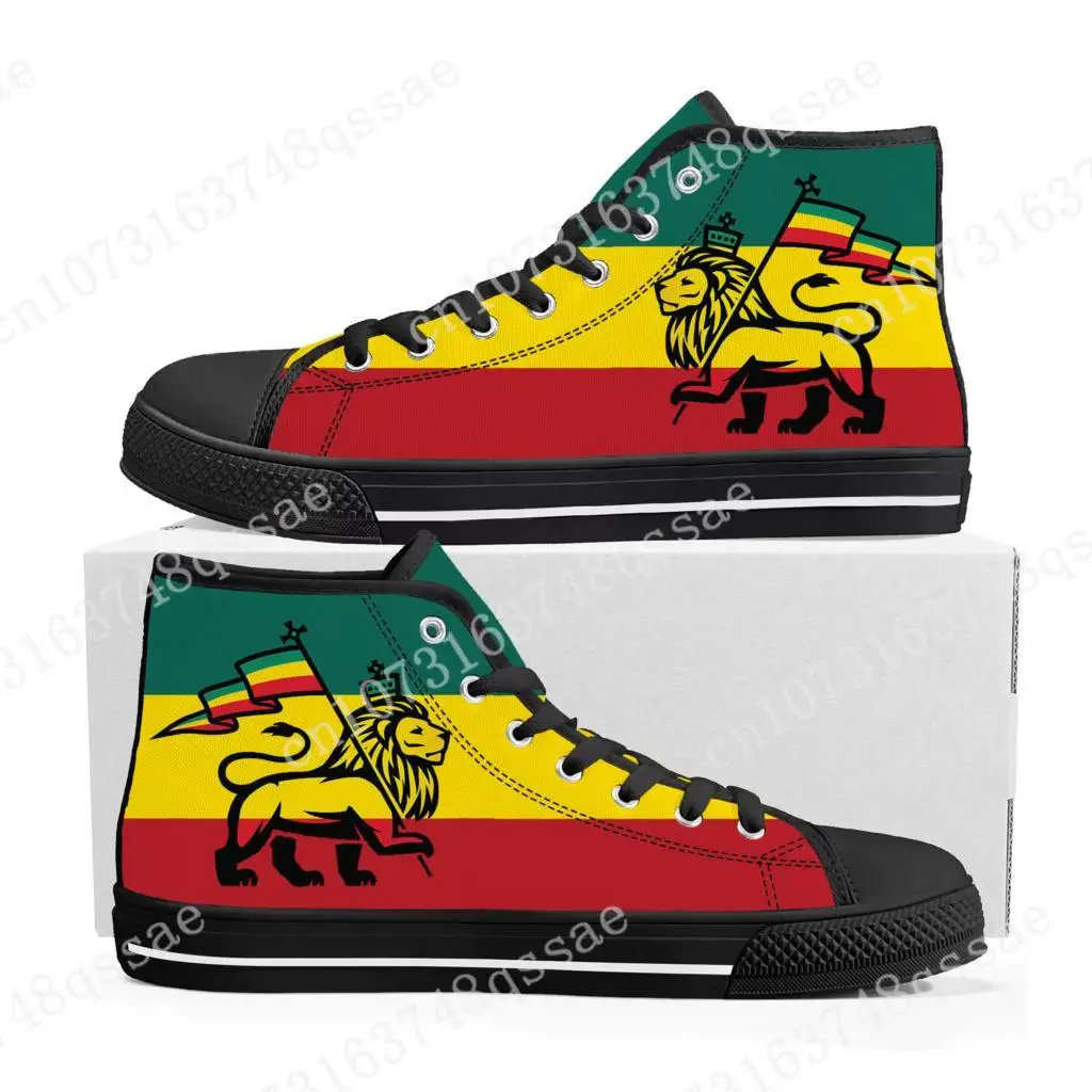 

Высокие кроссовки Reggae rastafarirasta Rastafari Lion Of juah, мужские и женские холщовые кроссовки для подростков, повседневная обувь на заказ