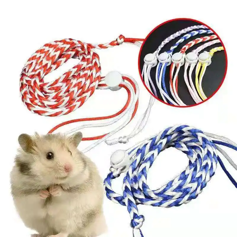 1.4m Adjustable Rabbit Hamster Harness Leashes Outdoor Leads Small Animal Pet Accessories Gerbil Cotton Ropes Harness Lead rabbit harness and leash set,rabbit harness set,small pet leash