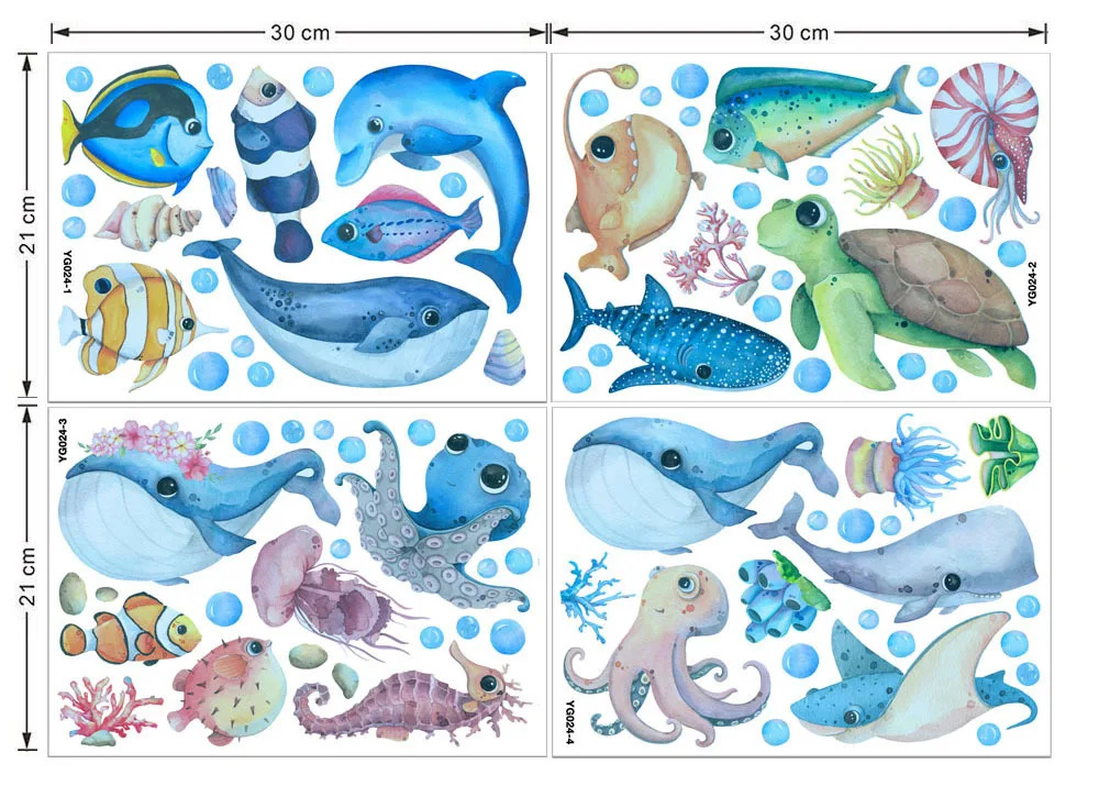 Luminous Blue Ocean 3D-Animal Wall Sticker
