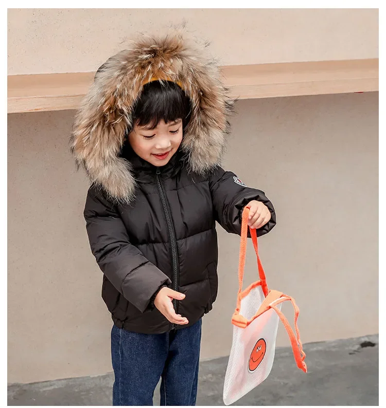 Real Raccoon Fur Collar For Kids Parkas Coats 50cm Natural fur Girl Boy Winter Jackets Scarves Long Warm Genuine Zxx55