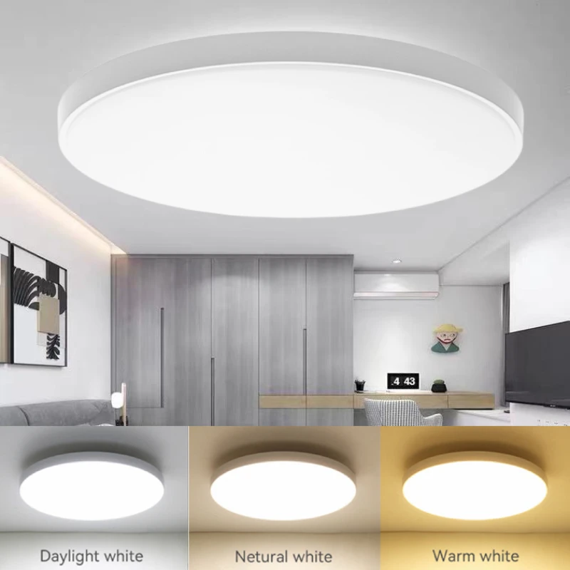 14 Polegada redonda lâmpada de teto 220v interior luzes led superfície montado ultra-fino plana moderna luz de teto para a decoração da sala de cozinha