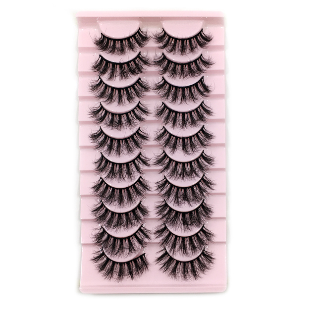 5/8/10/20 Pairs 3D Mink Lashes Natural False Eyelashes Dramatic Fluffy Soft Wispy Volume Cross Reusable Fake Eyelash  MaKeup