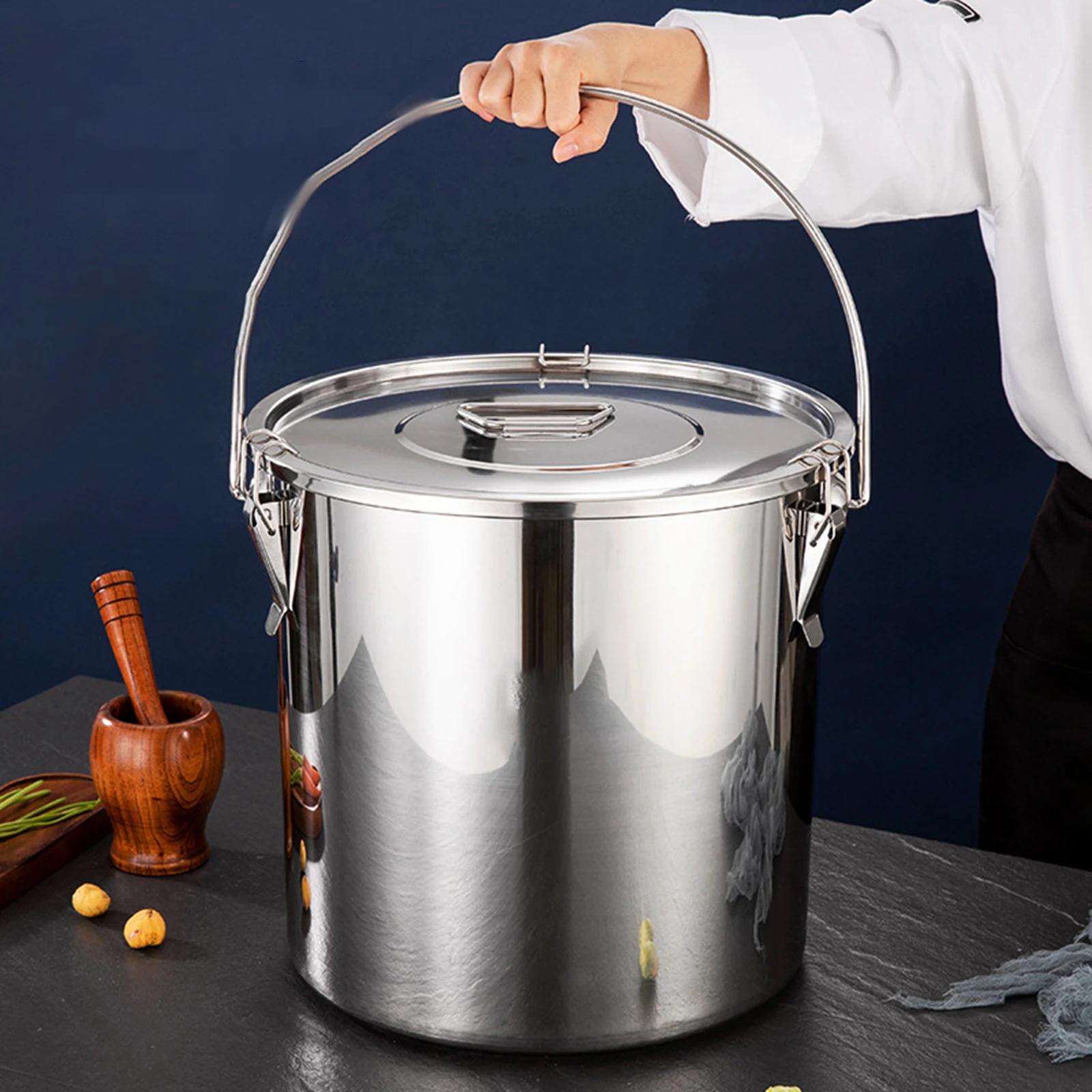 Stainless Steel Stock Pot – Large Capacity Saucepan with Lid for Soup & Stew 2