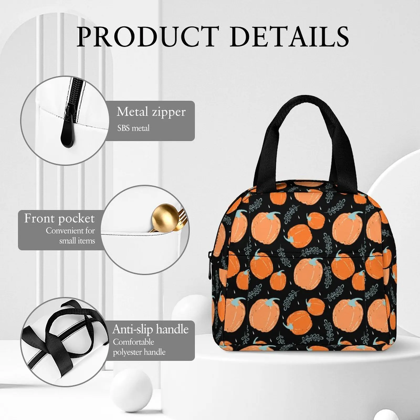 Custom Pattern Tote Lunch Bags for Women Cartoon Chili Print Portable Meal Bag Picnic Travel Breakfast Box Office Work School