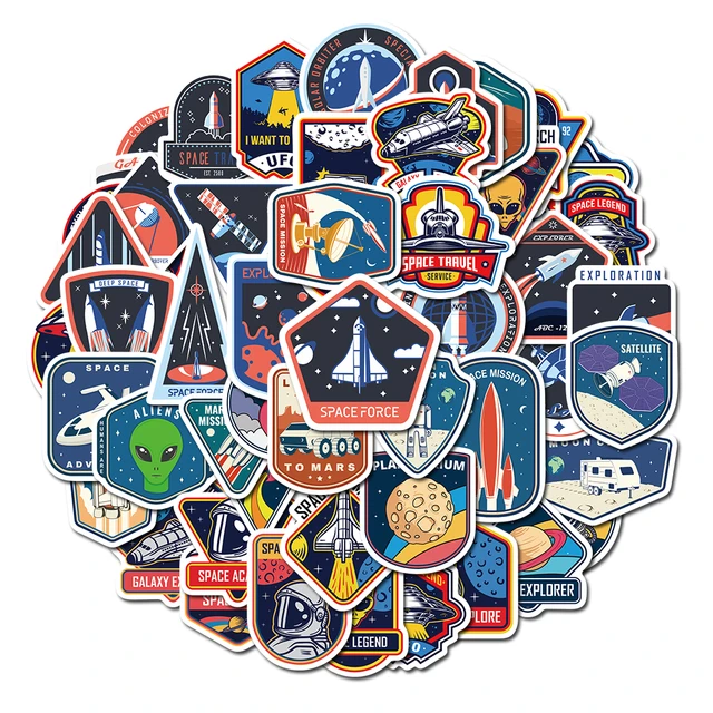 100pcs NASA SPACE ASTRONAUT Sticker Packs Space theme stickers For  skateboard