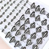 Wholesale 20pcs/lot Gothic Vintage Coffin Egyptian Mummy Ring Retro Cross Metal Punk Rings 1