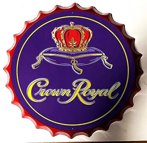 

Modern Vintage Metal Tin Signs Bottle Cap Crown Royal Purple ! Wall Plaque Poster Cafe Bar Pub Beer Club Wall Home Decor