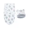 Baby Blanket Hat Set Cartoon Printed Cotton Newborn Swaddle Adjustable Infant Sleeping Swaddle Wraps All Seasons 0-6 Months 6