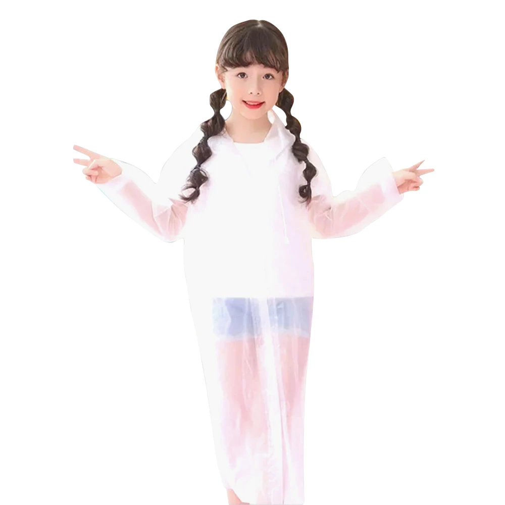 Solid Color Kids Raincoat Outdoor Waterproof Children Rain Poncho EVA Hoodie Rainwear Student Rain Coat Folding Kids Coat