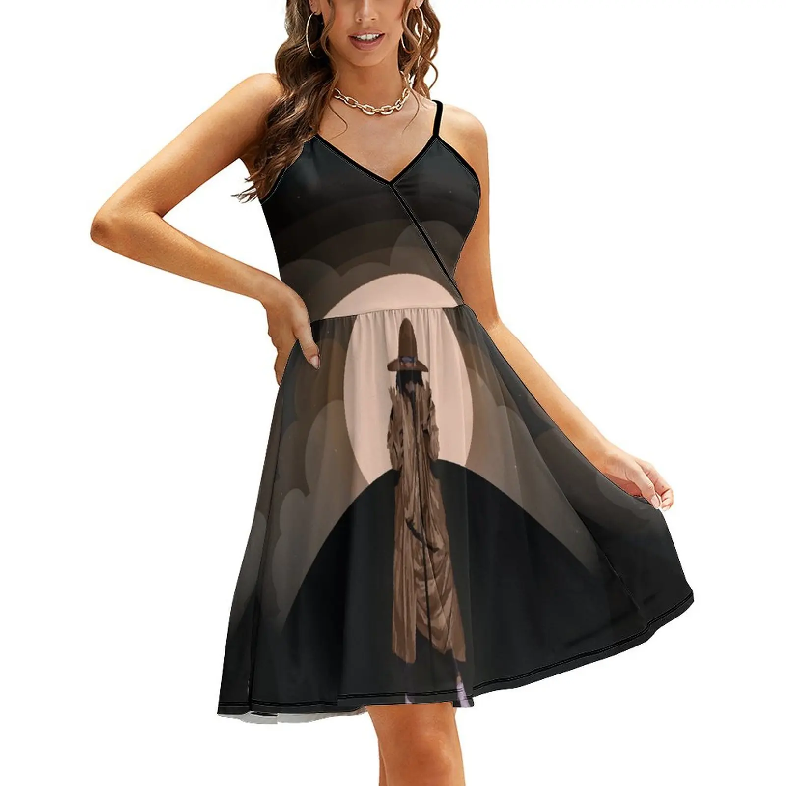 

Orange moon Sling Dress evening dresses ladies dress for women summer summer dress