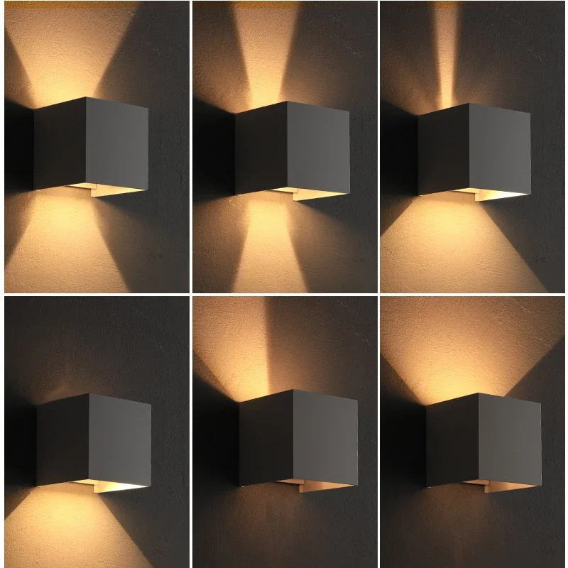 야외용 LED 심플 큐브 벽 조명, 유도 벽 램프, 정원 복도 차고 베란다 조명, 외관 램프