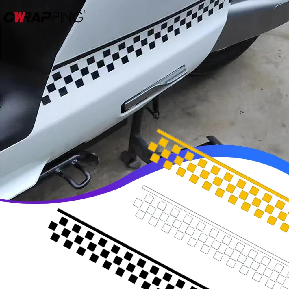 Adesivi per auto da 50 cm Adesivi per decalcomanie a strisce a quadretti Decalcomanie per parafango per moto Adesivo decorativo per accessori per moto per auto