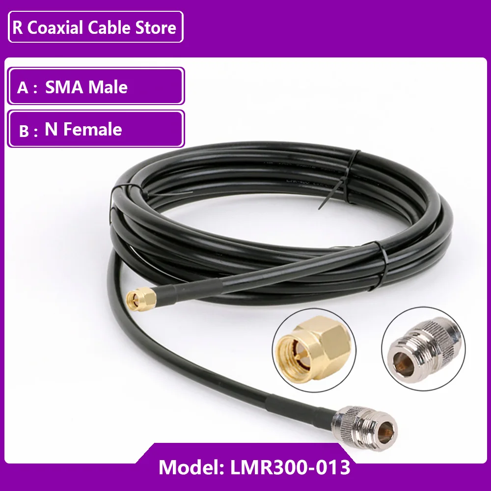 LMR300 케이블 SMA 남성-여성 - N 남성-여성 커넥터 50-5 RF 동축 케이블 N-SMA RF 어댑터 케이블 50옴 저손실 1개