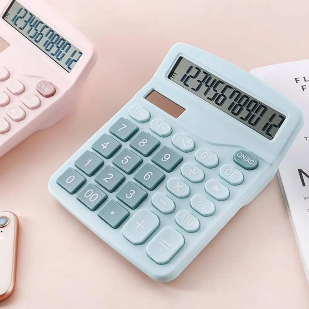 부드러운 가장자리 산수 계산기, 미니 휴대용 학생 계산기, 사무실 용품, 12 자리