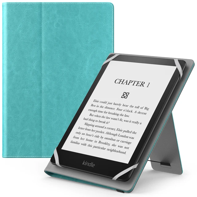Custodia Universale Per EBook Reader 6-7 Pollici - Stand Cover Con Cinturino, Blu Marmo - Foto 2