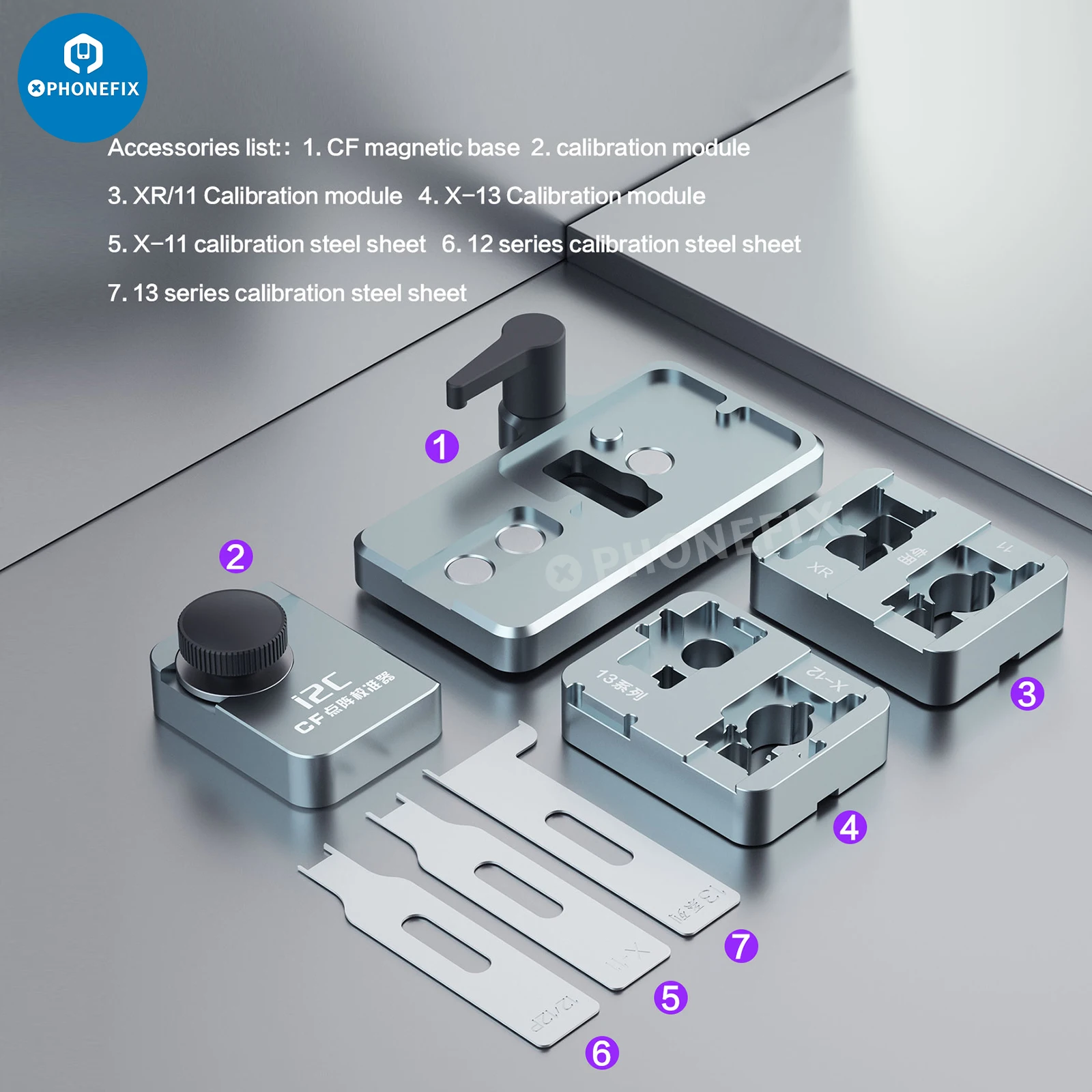I2C Cf Reticolo Face Precision Calibrator Dot Matrix Alignment Artefatto Per Iphone X-13 14Pro Max Face Id Fix Dispositivo Di Posizionamento