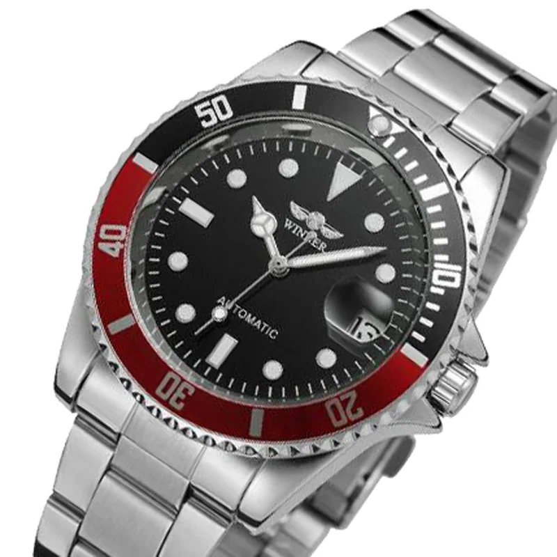 T-WINNER Watch Men Sports Watches Fashion Rotating Bezel Date Display Automatic Mechanical Wrist Watches For Men Relogio Releges