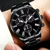 4pcs/1pcs fashionable men's quartz watch - stainless steel strap, round zinc alloy case, electronic sports 2