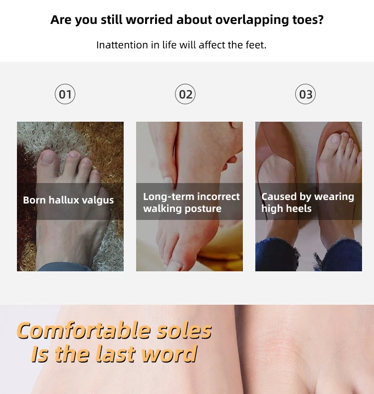 Description Picture 5 of item2pieces=1pair Toe Orthosis Clip Pads Big Foot Bone Care Tools Splitter Thumb Hallux Valgus Bunion Corrector Overlap Separators