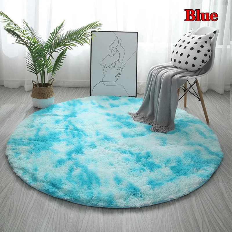 Fluffy round rug carpets for living room decor faux fur rugs kids room long plush rugs for bedroom shaggy area rug modern mats floor mat shaggy rugs