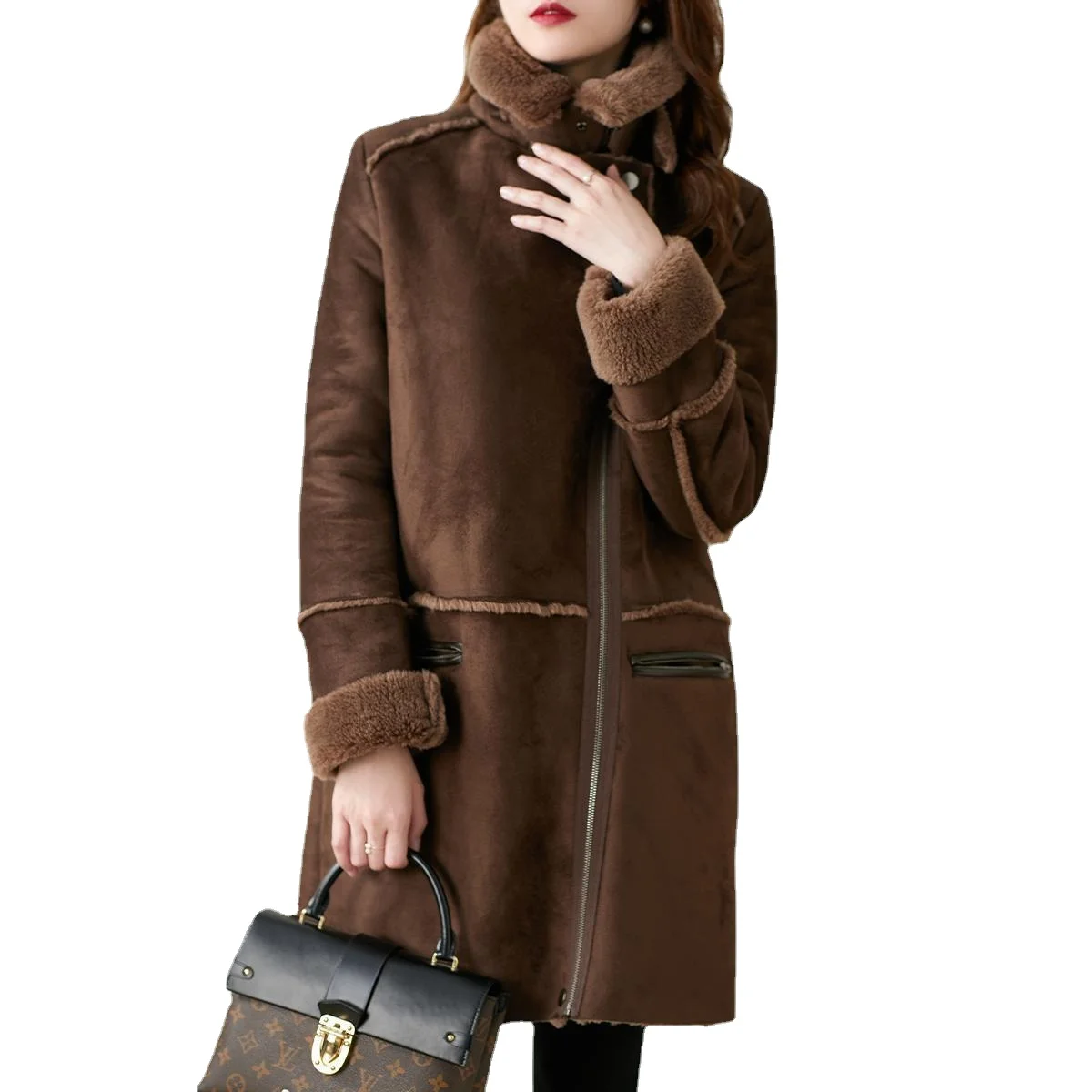 

Sheep shearing jacket women mid-length fur 2023 winter new Korean style thin windbreaker wool coat women