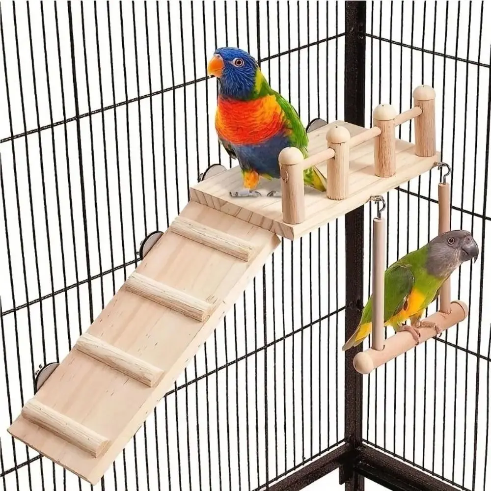 Bird Perches Platform Swing Climbing Ladder Parrot Cage Accessories ...