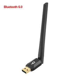 High - Speed USB Bluetooth 6.0 Dongle Adapter with Antenna for Wireless Audio and Devices (Bluetooth 6.0)