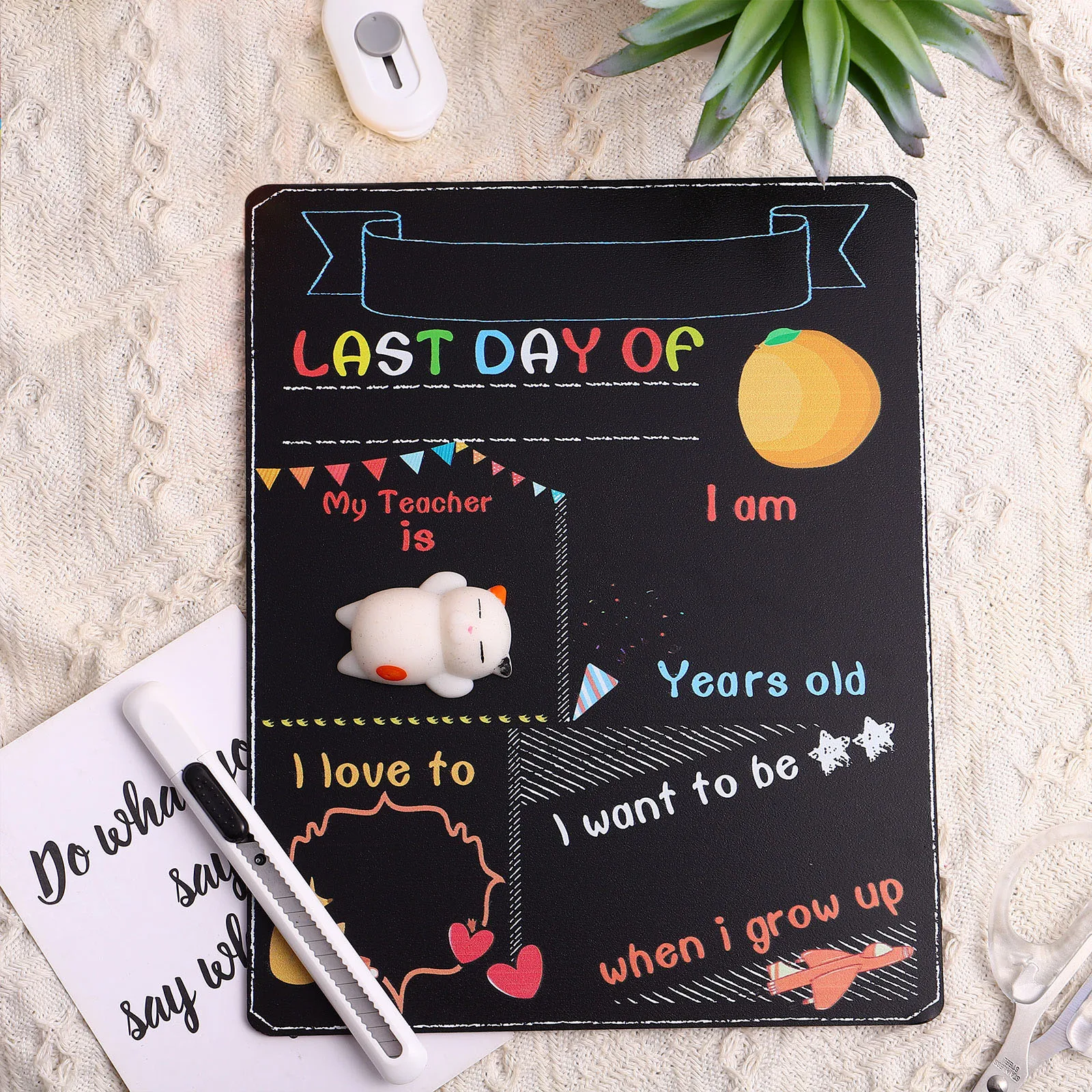 Sign Of Chalkboards Board First Small Last Chalkboard Student Blackboard Message And 1St Back To Chalk Craft Photo Board