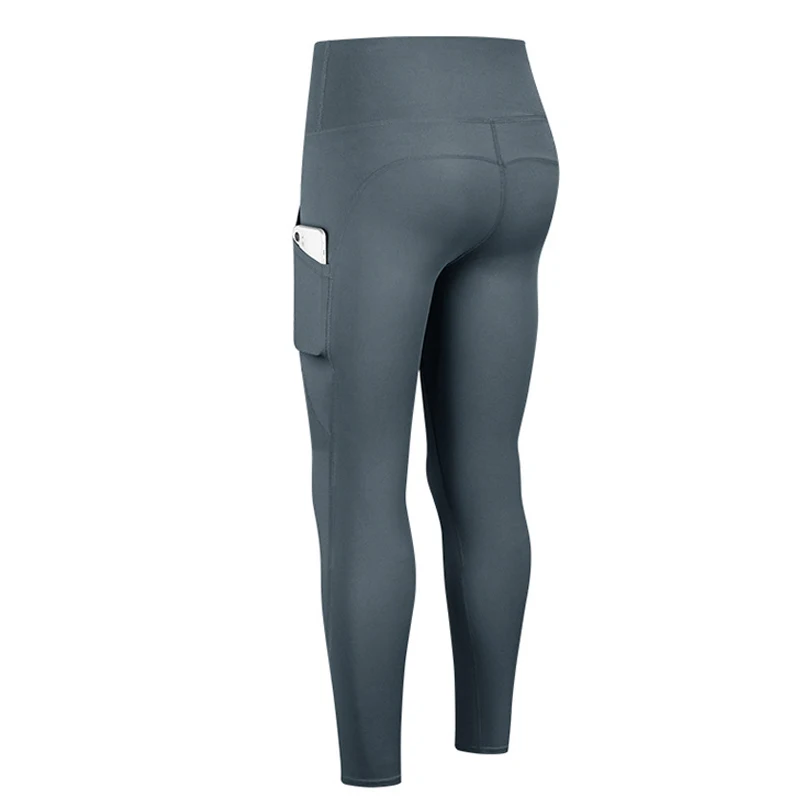 Customize Sport Pants Women High Waist Fitness Leggings with Pockets Quick Dry Stretch Gym Running Tights Female Bottoms