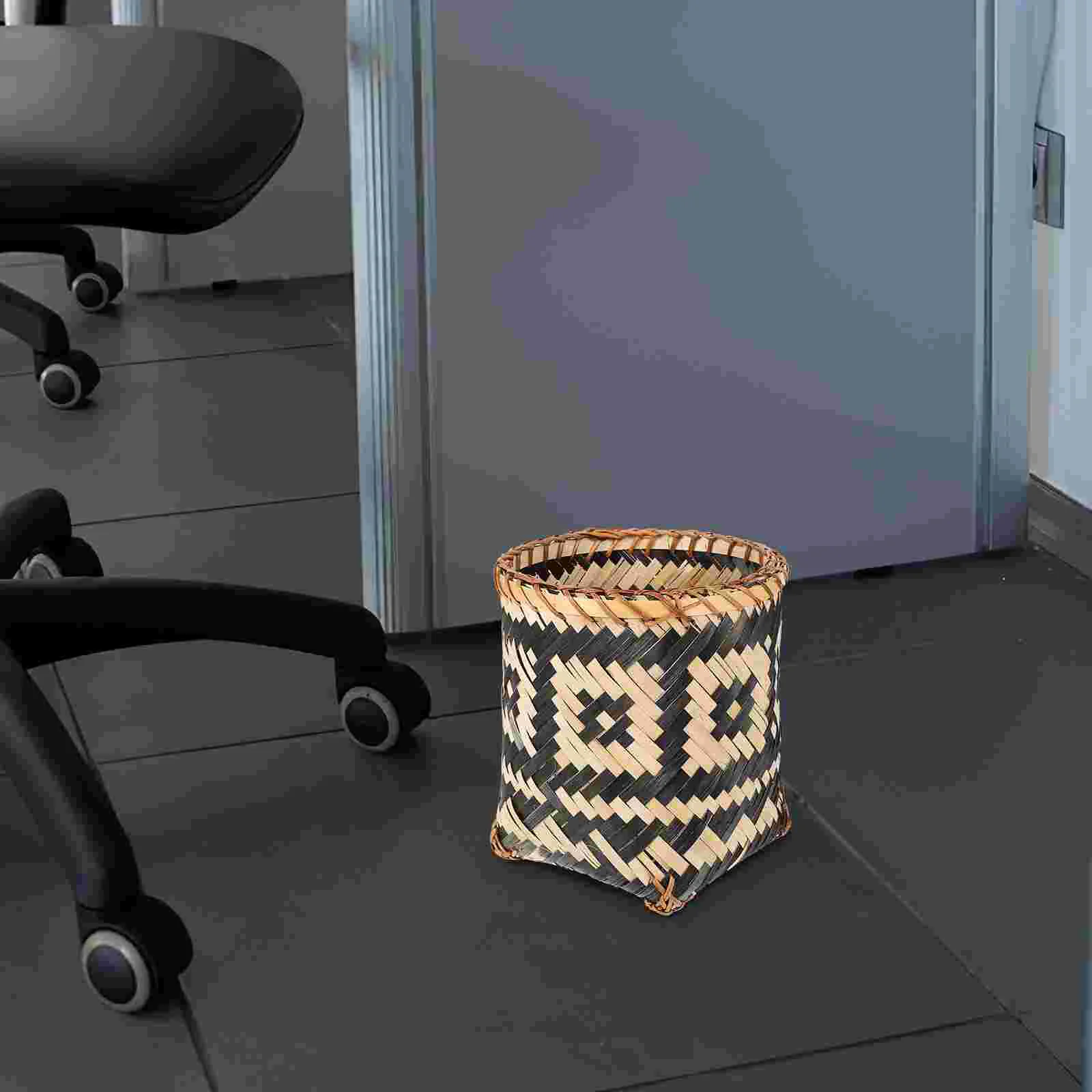 

Kitchen Trash Containers Kitchen Dustbin Kitchen Waste Basket Household Laundry Basket Rattan Trash Bin Kitchen Waste Container