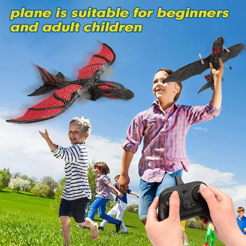 Foam Aircraft Foam Plane RC Plane RC Glider Z60 RC Dinosaur Plane EPP Anti-wear Foam RC Glider 2.4G 2CH Fixed Wingspan Dragon Airplane Gift Toys for Kids