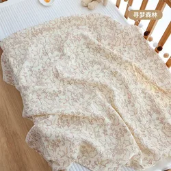 Cotton Muslin Baby Swaddle & Bath Blanket, 100x100cm - 100X100cm (Pink forest)
