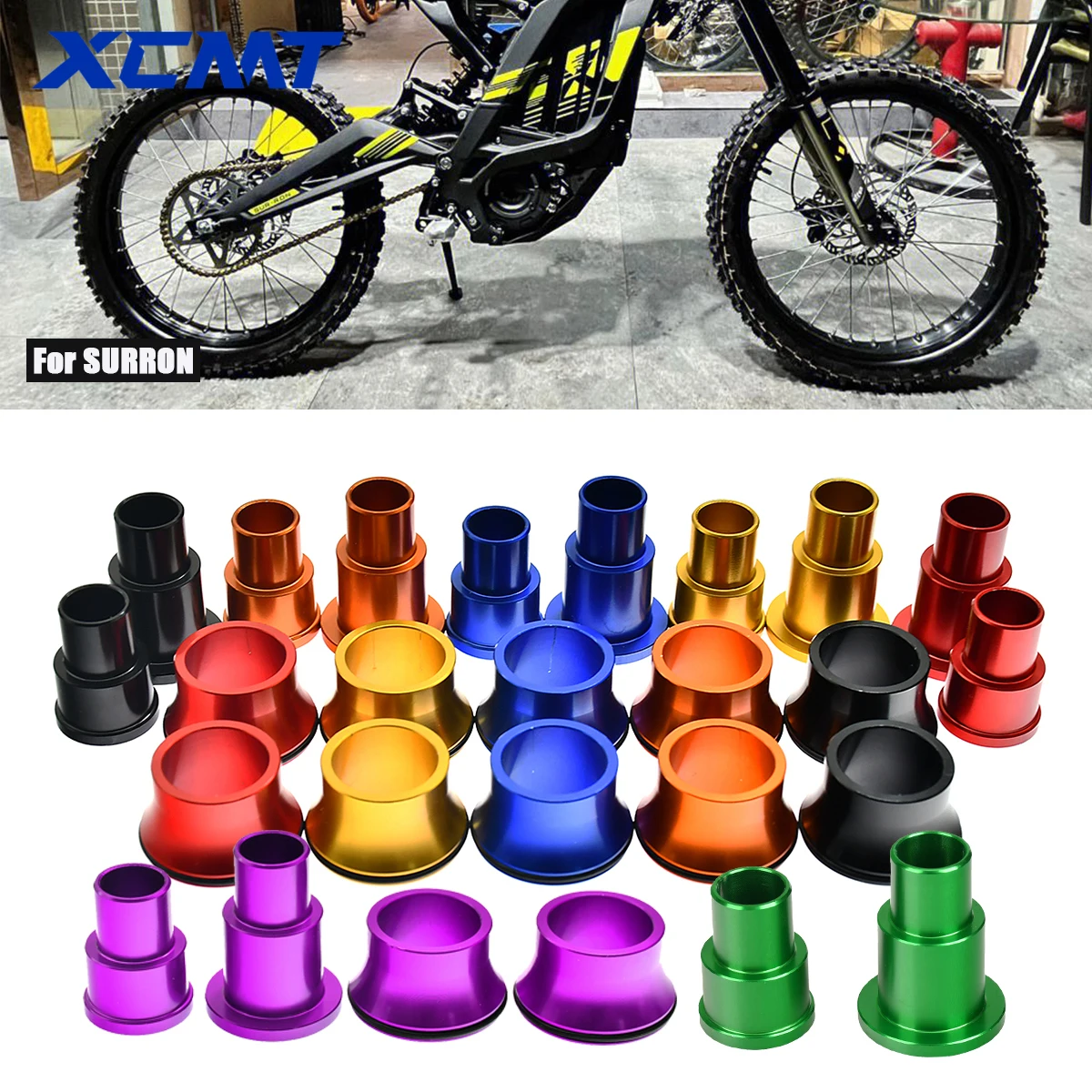 Kit De Espaciadores De Rueda Trasera NICHE Para Kawasaki KX100, KX85 Y KX112, Acero Gris