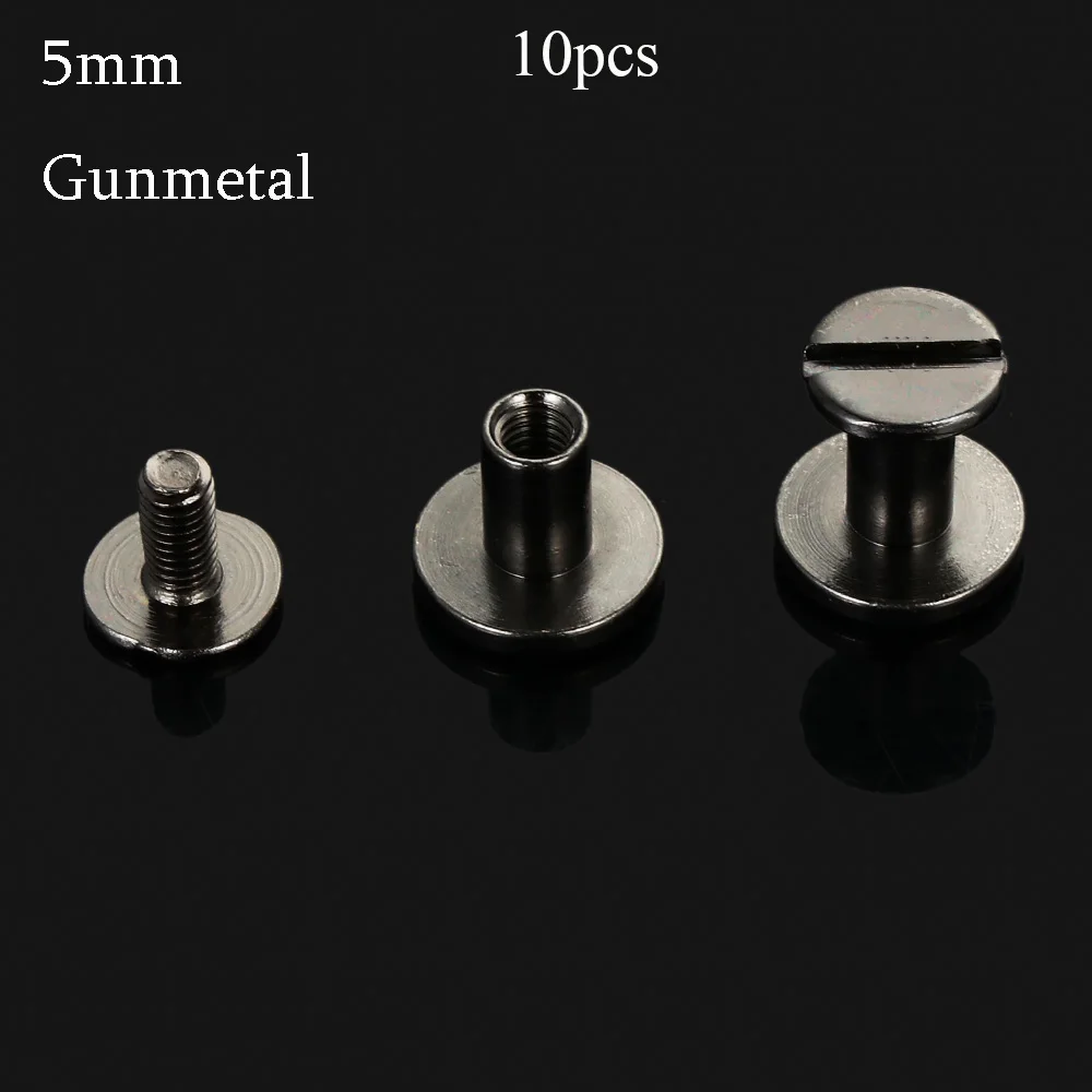 10Pc Set of Brass Round Head Strap Rivets for Leather Crafts and Accessories