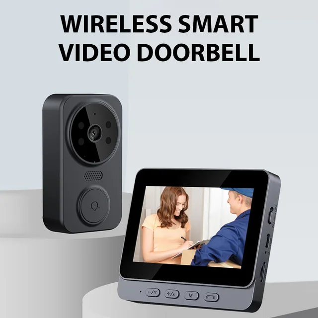 4.3'' IPS Screen 2.4G Wireless Visual Intercom Doorbell with Screen Smart High-definition Video Monitoring Two-Way Intercom 3