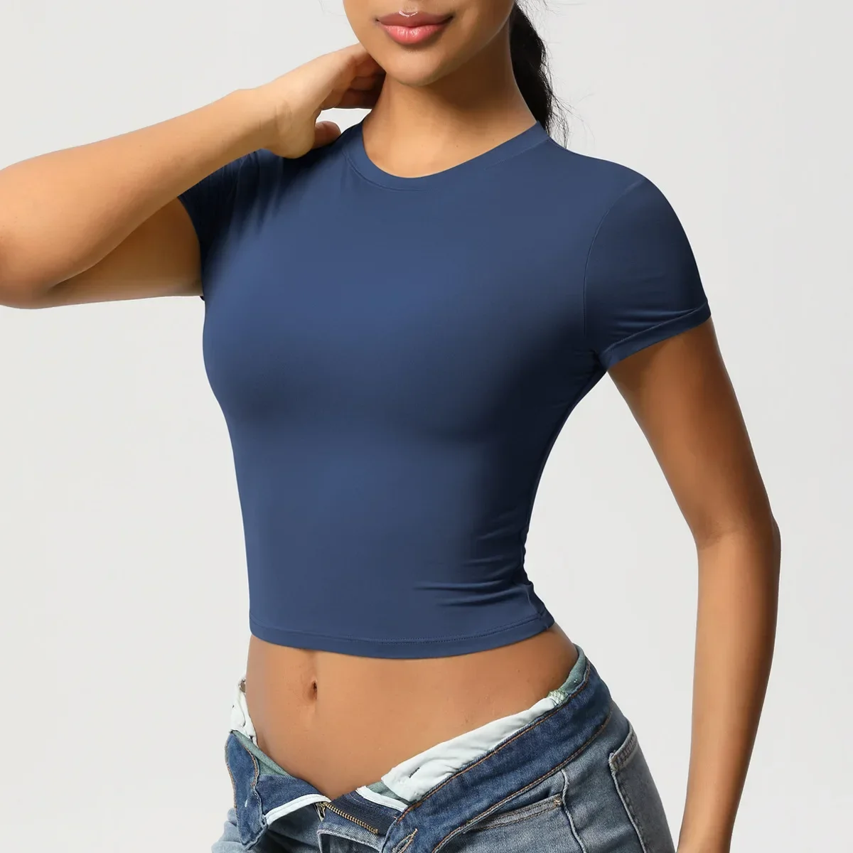 Yoga Compression Shirt Summer Women's Short Sleeve T-shirts Tees Sweatshirt Sportswear Woman Gym Sport Blouses Tops Yoga Clothes