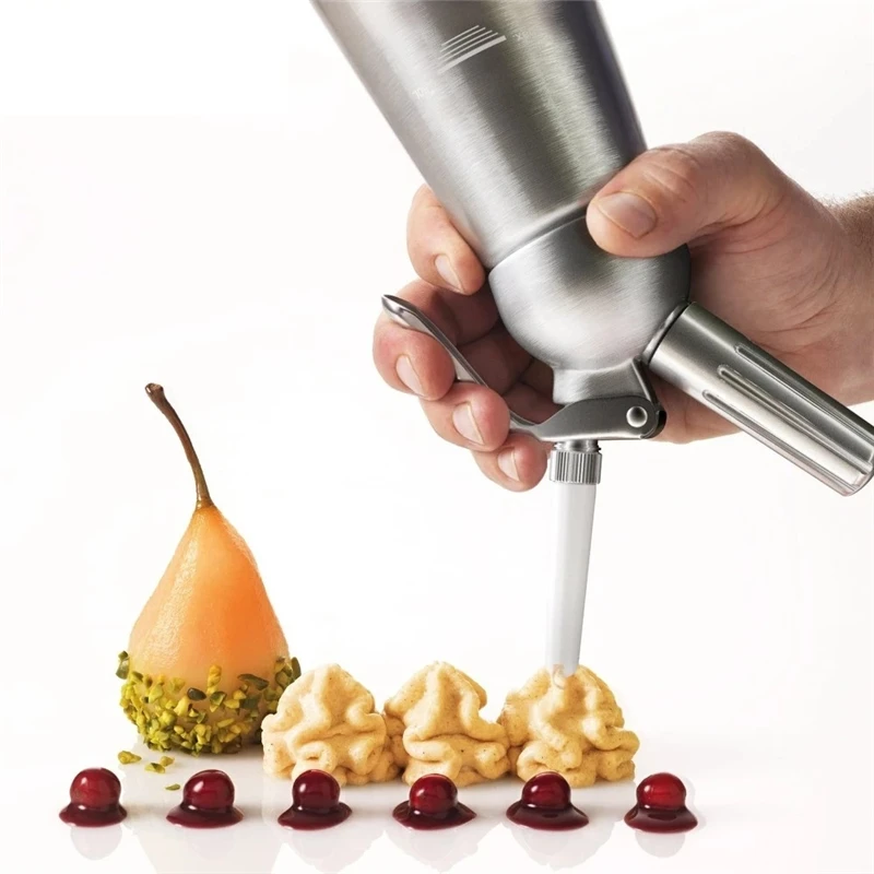 Description Picture 3 of itemHigh Quality 500ML Durable Aluminum Cream Whippers Metal Whipped Cream Dispenser Siphon Dessert Tools Good Packing
