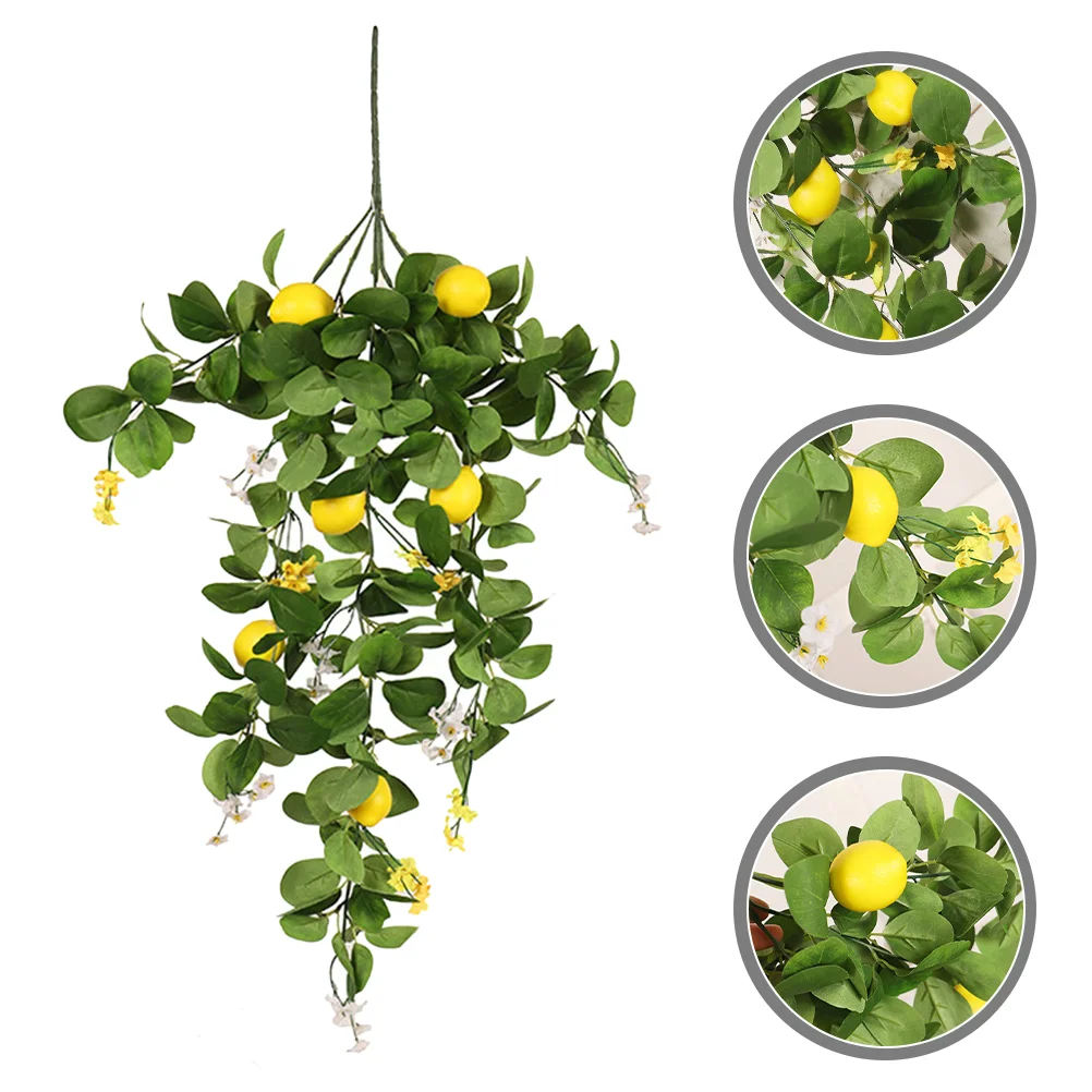 Artificial plants artificial fruits and vegetables artificial holly berries simulation lemon rattan fake tree branch picks artificial branches for decoration fruit